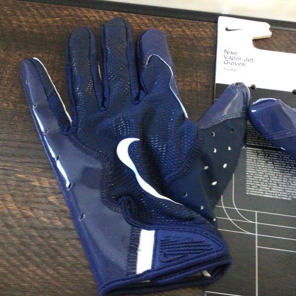 Navy Blue Large Adult Nike Vapor Jet 8.0 Football Gloves (Used)