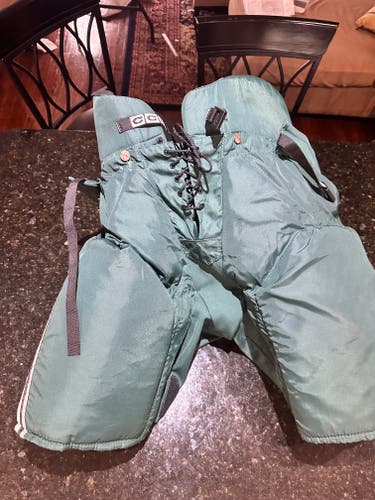 Custom Men's Senior XL CCM HP610 Green w/white & black stripe Hockey Pants Pro Stock (Used)