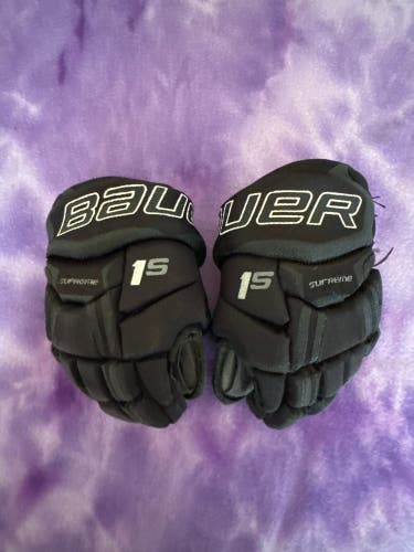Black Youth Bauer Supreme 1S Gloves 8" (Used)