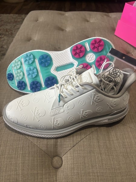 G/Fore Men’s GALLIVAN2R Embossed Skull & Tees Golf Shoe White Size 10 NEW