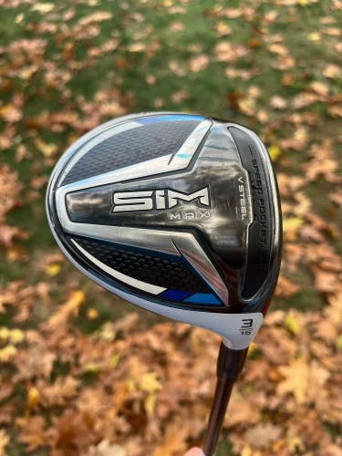 Taylormade Sim Max 3-Wood 15 Ventus Blue 6S Stiff Flex 43 +HC NICE