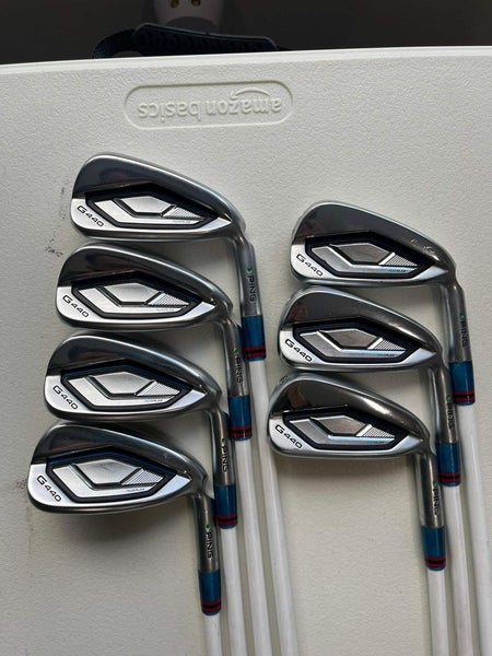 Ping G440 Iron Set 4-PW Green Dot Raijin 75 Stiff Flex +3/4 NICE