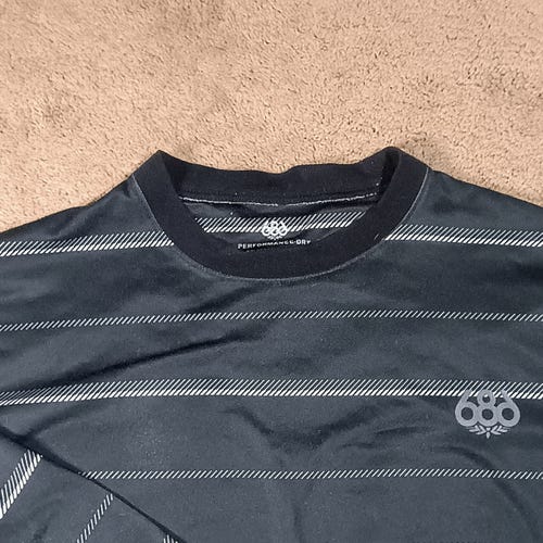 686 Performance Dry Long Sleeve Mens Large Black Shirt Base Layer Ski/Snowboard