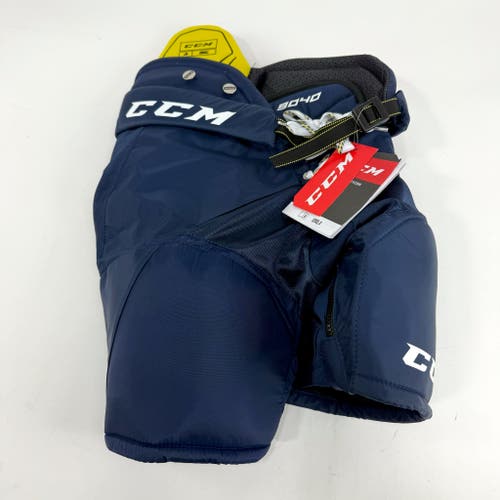 New CCM Navy Tacks 9040 Pants | Junior Small | #191520268657