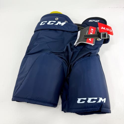New CCM Navy Tacks 9040 Pants | Junior L | #191520268671