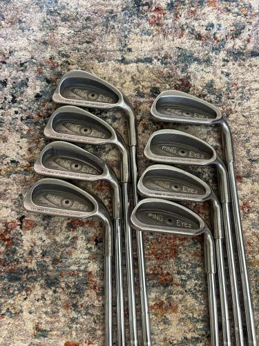 Ping Eye 2 Iron Set 3-PW Black Dot Steel Stiff Flex -1/4″ READ