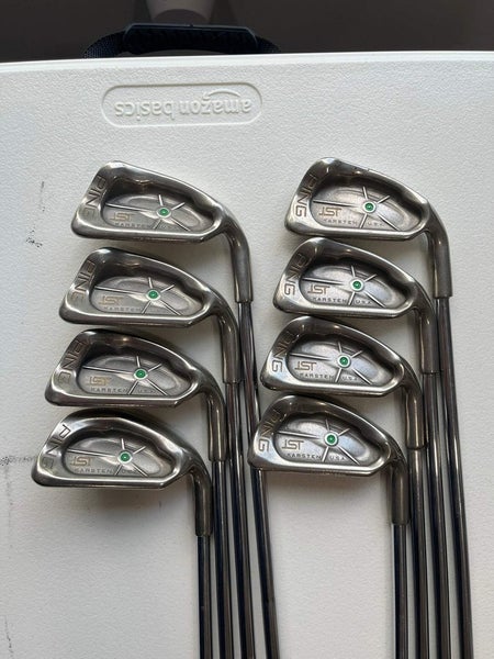Ping ISI Nickel Iron Set 3-PW Green Dot Cushin JZ Stiff Flex +1/2″ NICE
