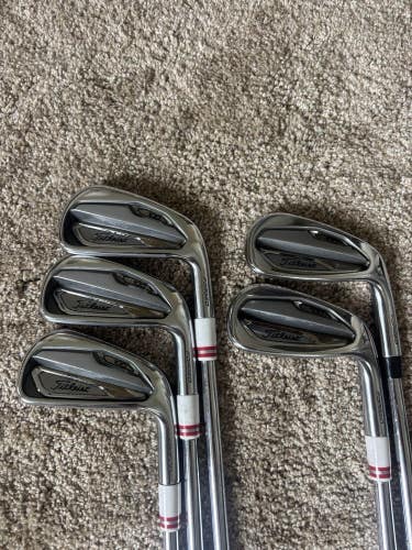Titleist 2019 T100 Iron Set 5-9 TT AMT White S300 Stiff Flex +1/2" NICE