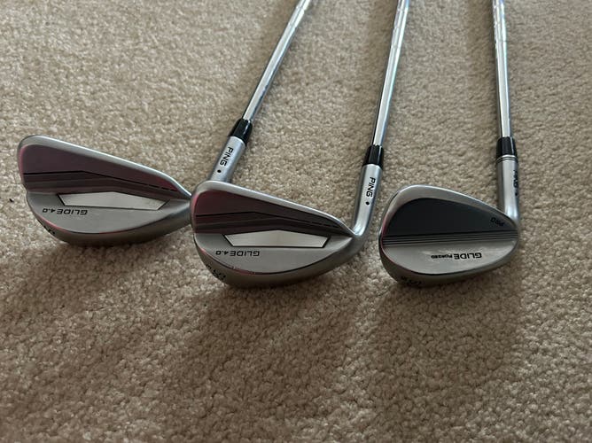 Men's Ping Glide 4.0 Left Hand Wedge Set Extra Stiff Flex Steel Shaft (Used)