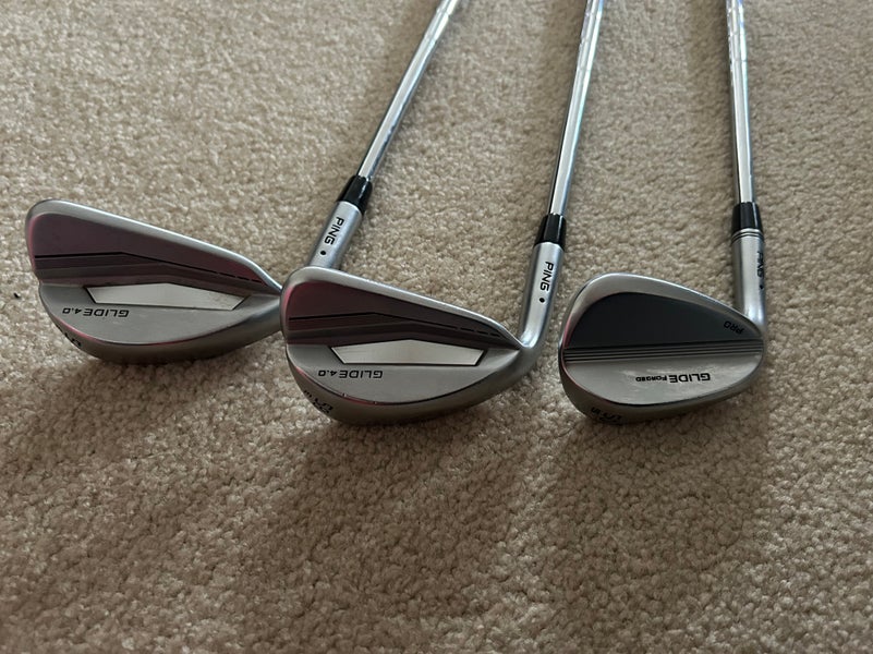 Men's Ping Glide 4.0 Left Hand Wedge Set Extra Stiff Flex Steel Shaft (Used)