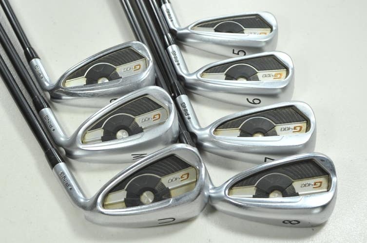 Ping G400 5-W,UW Iron Set Regular Flex Black Dot Right Alta CB Graphite # 205973