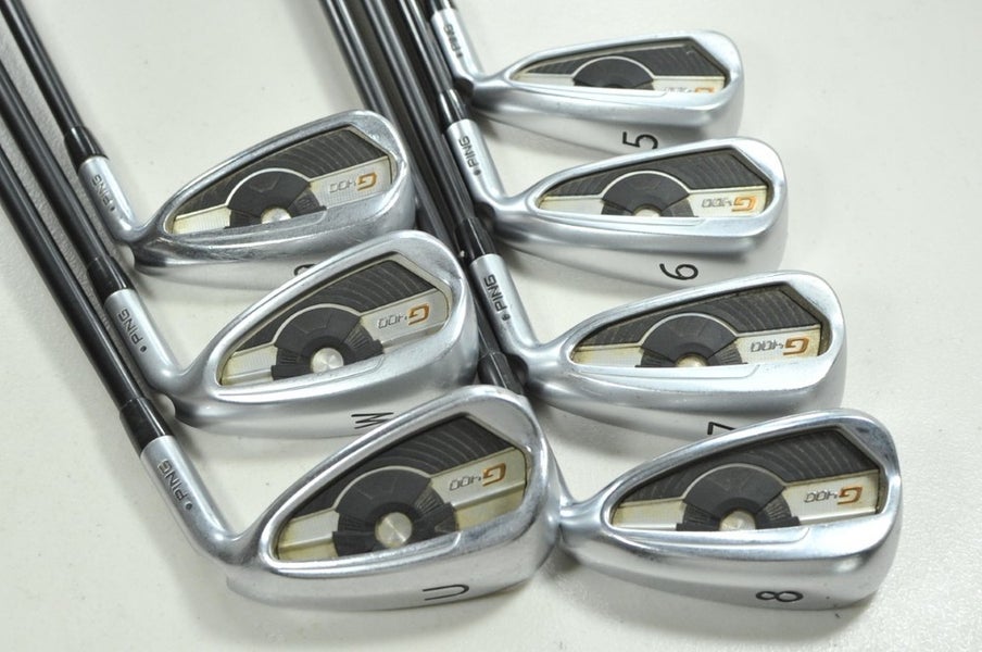 Ping G400 5-W,UW Iron Set Regular Flex Black Dot Right Alta CB Graphite # 205973