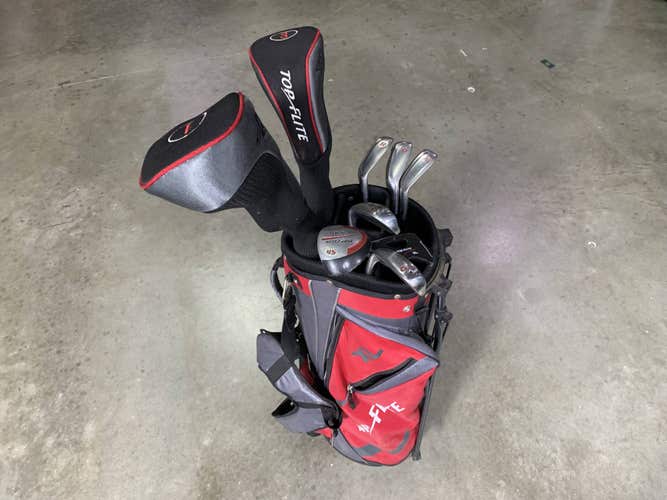 Top Flite XL Club Set Driver 3W 5H 6-PW Putter XL Regular Steel Mens RH HC + Bag