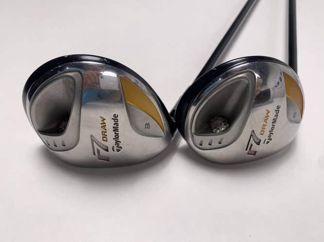 TaylorMade R7 Draw 3 & 5 Fairway Wood Set 15* 18* REAX 55g Regular Mens LH