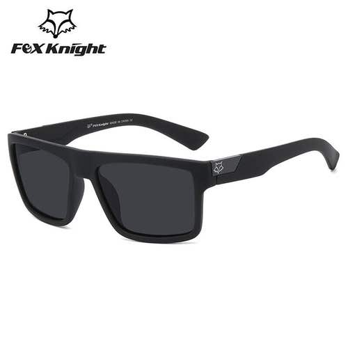 Polarized Fox Knight Sunglasses Rubber Matte Black Frame Dark Smoke Lens F1
