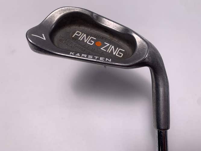 Ping Zing Single 7 Iron Orange Dot 2* Flat Karsten KT-M Stiff Steel Mens RH