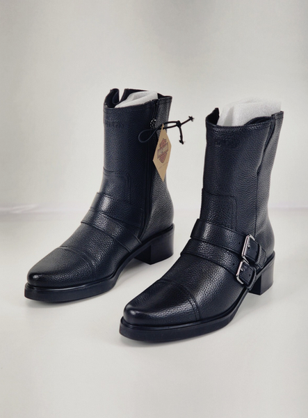 NEW Harley-Davidson leather Jerilyn Double Buckle Womens Black Motorcycle Boots 8.5 US
