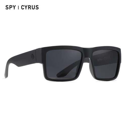 Polarized Spy+ Optic Cyrus Sunglasses Matte Black Smoke Polarized Lens 145mm