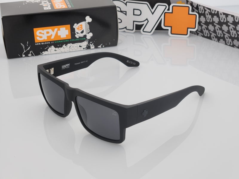 Polarized Spy Optic Cyrus Sunglasses Matte Black Smoke Polarized Lens 145mm