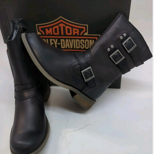 NEW Harley-Davidson Dorilee 7" Enginee Womens Black Motorcycle Boots 6.5 US