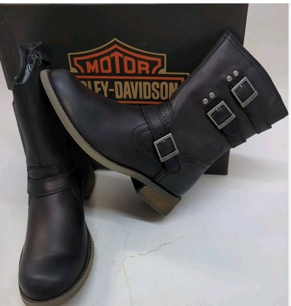 NEW Harley-Davidson Dorilee 7" Enginee Womens Black Motorcycle Boots 6.5 US