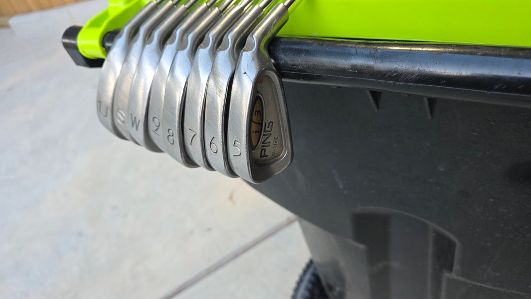 Men's Ping i3 Oversize Orange Dot RH Iron Set R Steel Flex Shaft, 3-9i, P, S, U (Excellent Used)