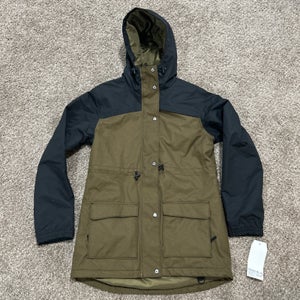 Aperture Break Olive Women's Medium Snowboard Ski Jacket Hooded Waterproof