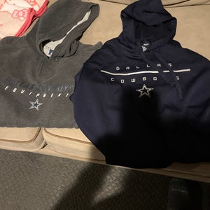 2 Cowboys Hoodies Gray winter M  Hoodie and Blue L Authentic light spring hoodie Used)