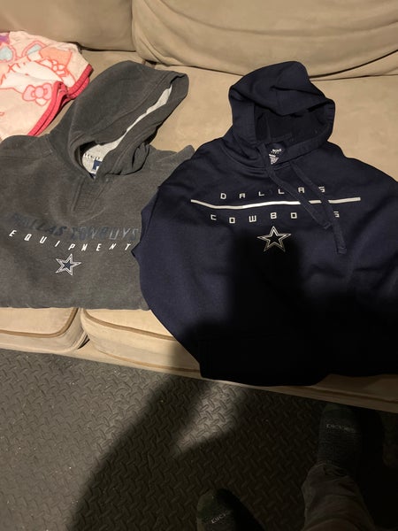 Men's Medium Rbk Gray Cowboys winter Hoodie and Blue Cowboys L Authentic light spring hoodie Used)