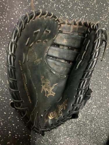 Used Rawlings PROFM18-17B BB/SB First Base LH Throw Black 12 1/2" 10743-S000462498