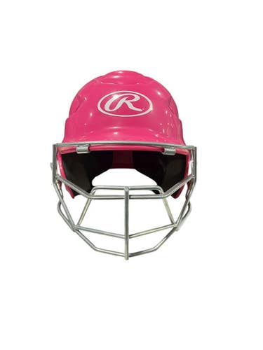 Used Rawlings PNK W/ MASK Batting Helmet w/Mask Pink One Size 11834-S000040888
