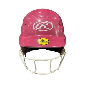 Used Rawlings PNK W/ MASK Batting Helmet w/Mask Pink One Size 11834-S000040886