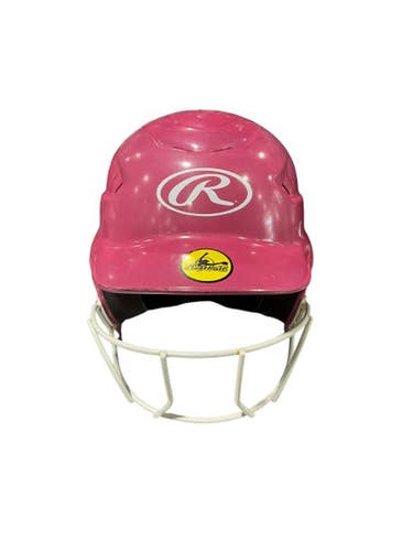 Used Rawlings PNK W/ MASK Batting Helmet w/Mask Pink One Size 11834-S000040886