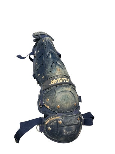 Used All Star SHIN GUARDS Catchers Leg Guards Navy Blue Intermed 11834-S000042306