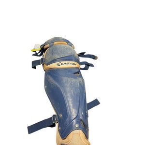 Used Easton BLUE SHIN GUARDS 9-12 Catchers Leg Guards Royal Blue Youth 11834-S000042355