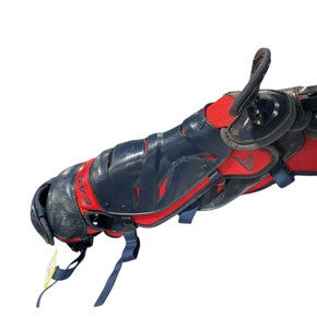 Used Easton RED/BLUE SHIN GAURDS Catchers Leg Guards Navy Blue Adult 11834-S000042354