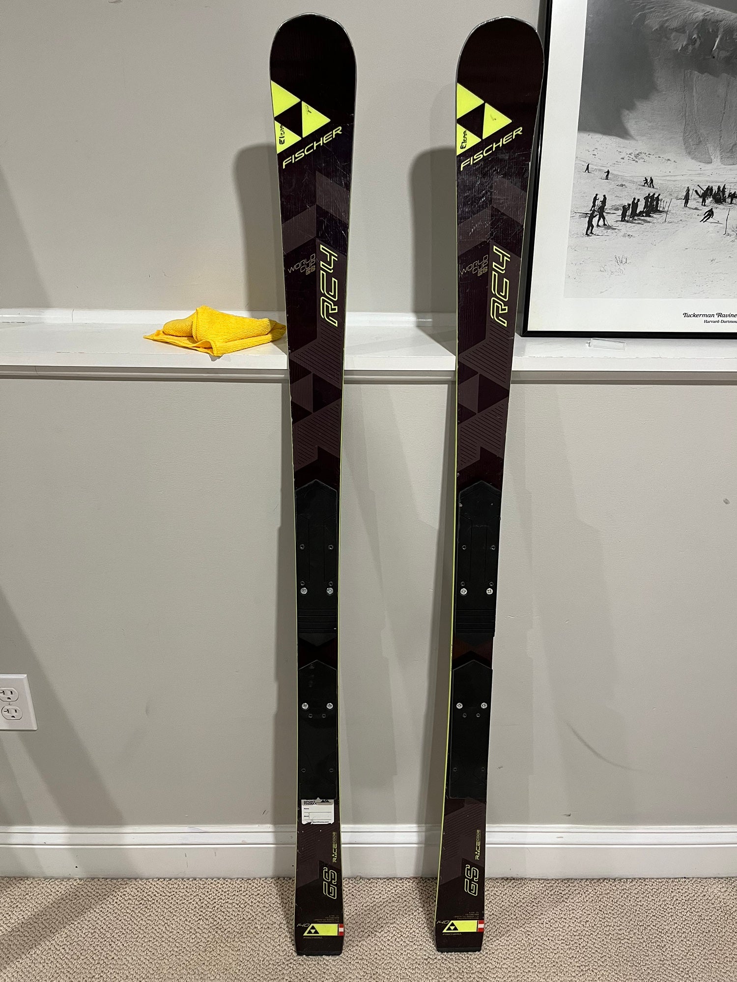 Used Fischer 183 cm Racing RC4 World Cup GS Skis With Head