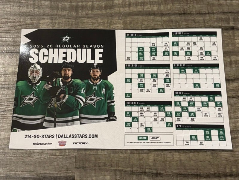 Dallas Stars NHL 2025 2026 Magnetic Schedule