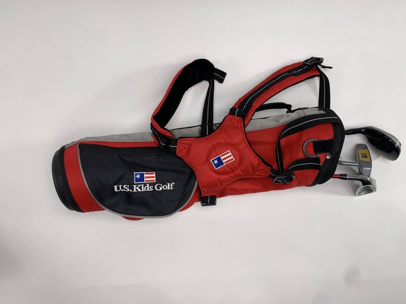 U.S Kids Golf Ultralight Red 39'' Club Set 3W 7i Putter 39-27 Junior LH +Bag