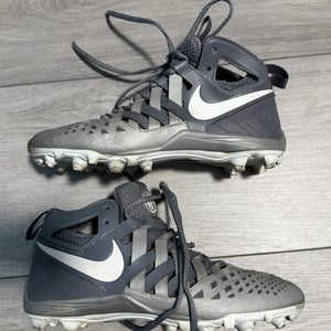 Gray Men's Size M 8.0 (W 9.0) Adult Nike Huarache Mid Top Molded Cleats (Used)