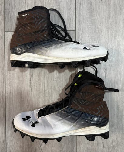 Men's Size M 9.0 (W 10.0) Under Armour Highlight High Top Molded Cleats (Used)