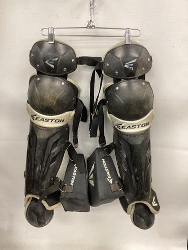 Used Easton INTERMEDIATE SHIN GUARDS Catchers Leg Guards Black Intermed 11851-S000040140