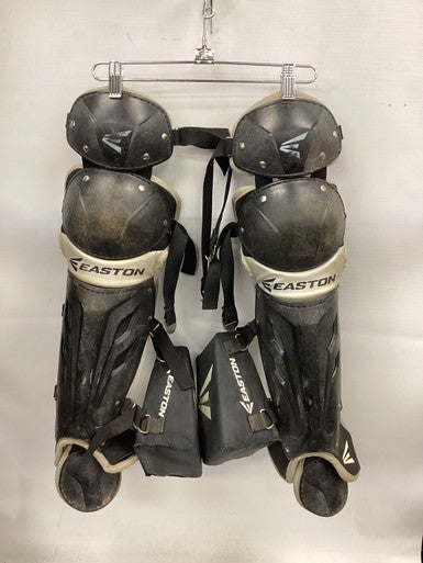 Used Easton INTERMEDIATE SHIN GUARDS Catchers Leg Guards Black Intermed 11851-S000040140