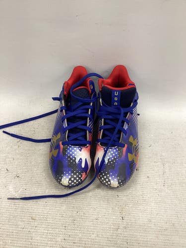 Used Under Armour Jr FB Cleats White/Red/Navy Junior 01.5 11851-S000040117