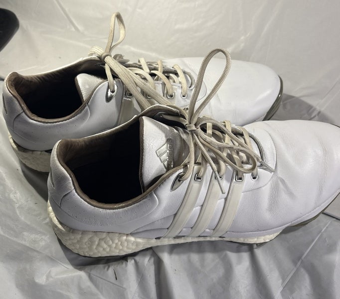 Mens ADIDAS Tour 360 White Leather Golf Boost Comfort EVN 791001 Shoes Sz US 11