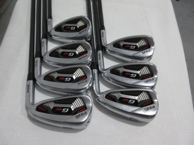 Ping G410 Iron Set - 6-PW, UW, SW - Senior Flex Graphite - Silver Dot +1" Long
