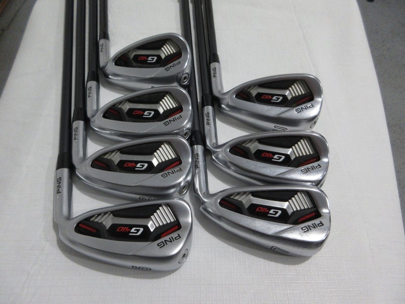 Ping G410 Iron Set - 6-PW, UW, SW - Senior Flex Graphite - Silver Dot +1" Long