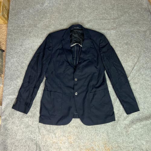 Hugo Boss Mens Blazer 44L Navy Sports Jacket Suit Wool Reda Super 110 Italy Top