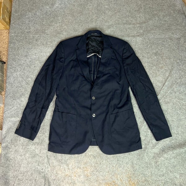 Hugo Boss Mens Blazer 44L Navy Sports Jacket Suit Wool Reda Super 110 Italy Top