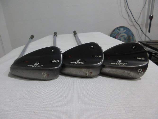 Titleist Vokey SM6 Black Wedge Set - 52.12-56.10-60.04- Extra Stiff X Flex Steel